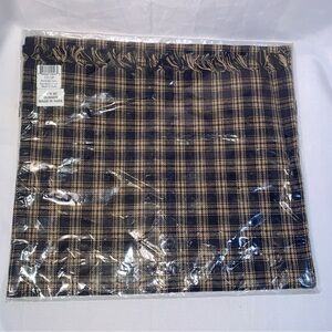 Park Designs Cotton Table Runner Sturbridge Blue Tan Plaid Woven Country 13”x36”
